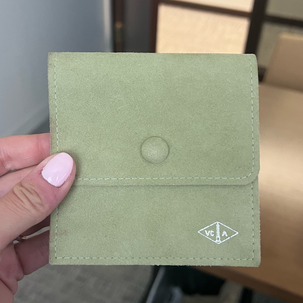 Van Cleef & Arpels Green Suede Jewelry Pouch